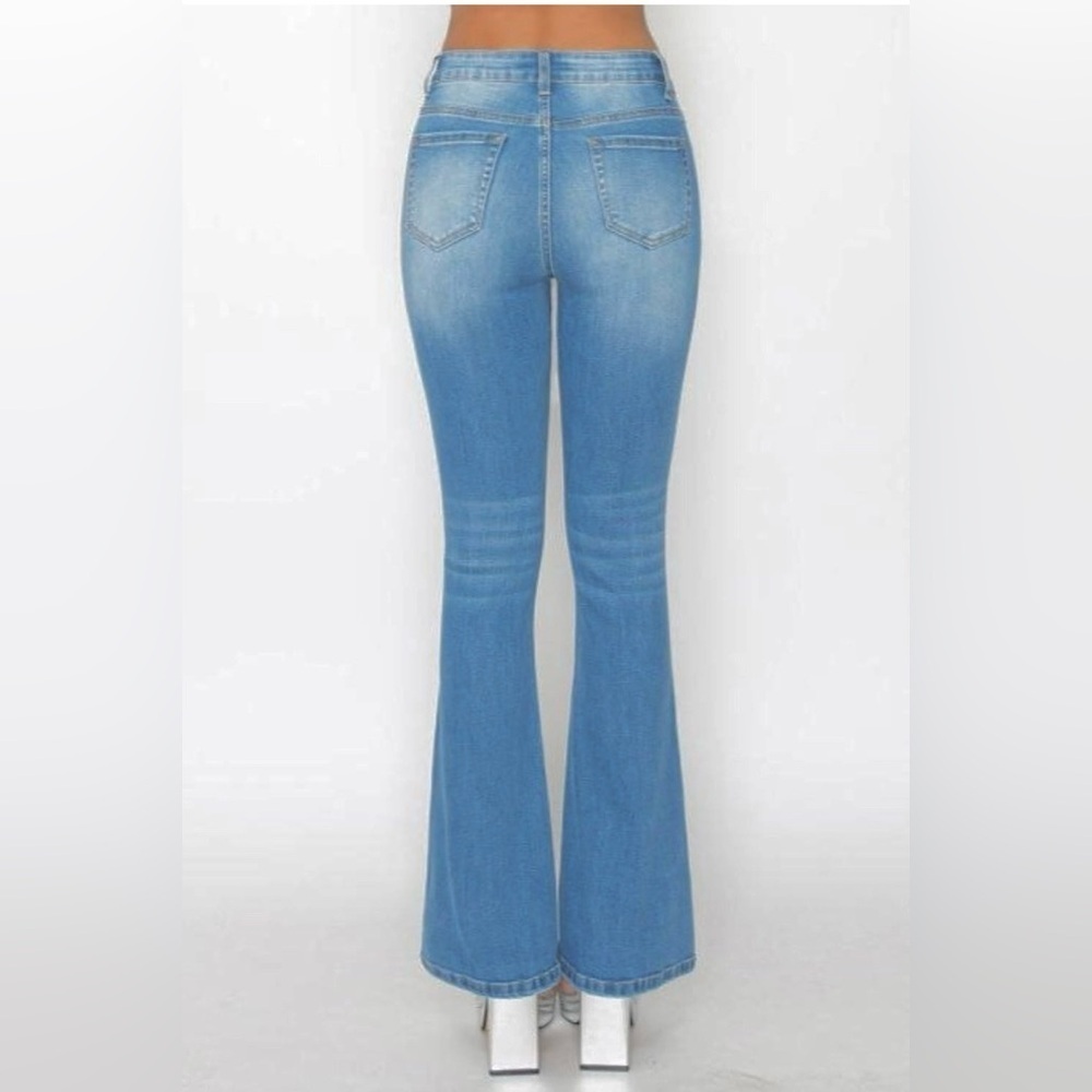 Wax Jean Light Blue Flare Jeans - Picture 3 of 11